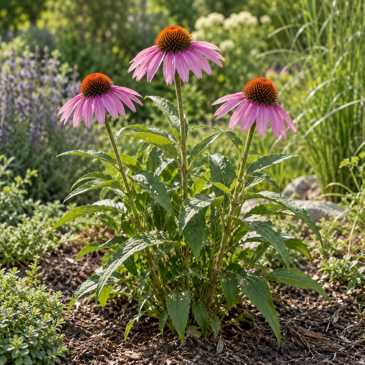 KI-generierte Darstellung: Purpur-Sonnenhut (Echinacea purpurea)