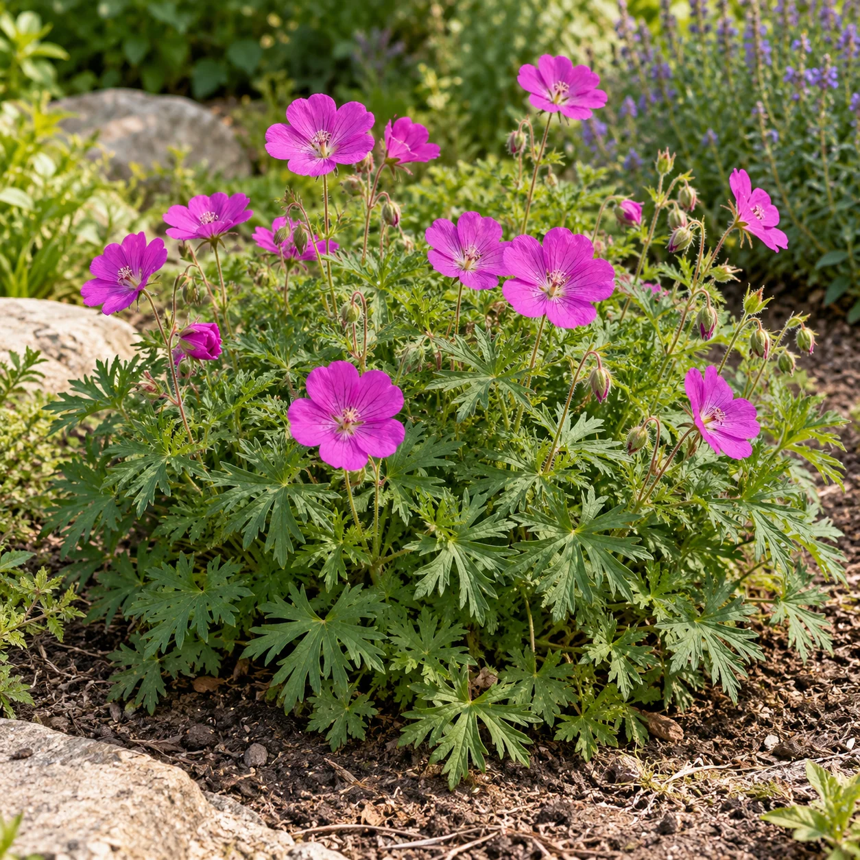 KI-generierte Darstellung: Blut-Storchschnabel (Geranium sanguineum)