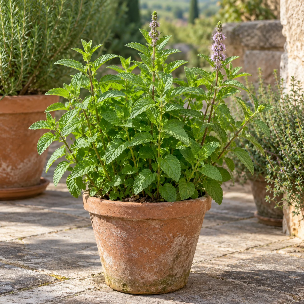 KI-generierte Darstellung: Grüne Minze (Mentha spicata)