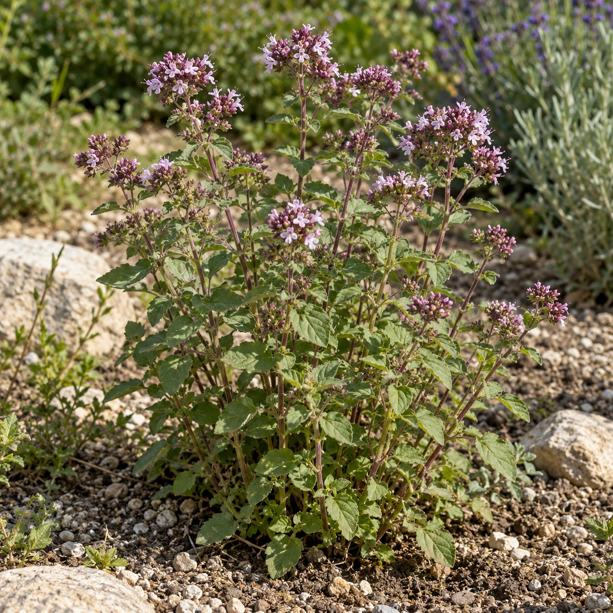 KI-generierte Darstellung: Oregano (Echter Dost) (Origanum vulgare subsp. vulgare)